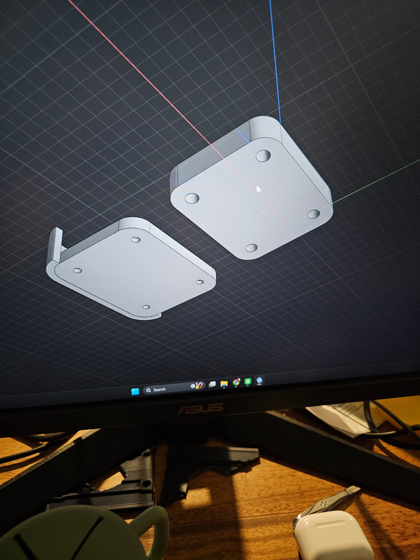 CAD render of the S2000 mount plates, top view