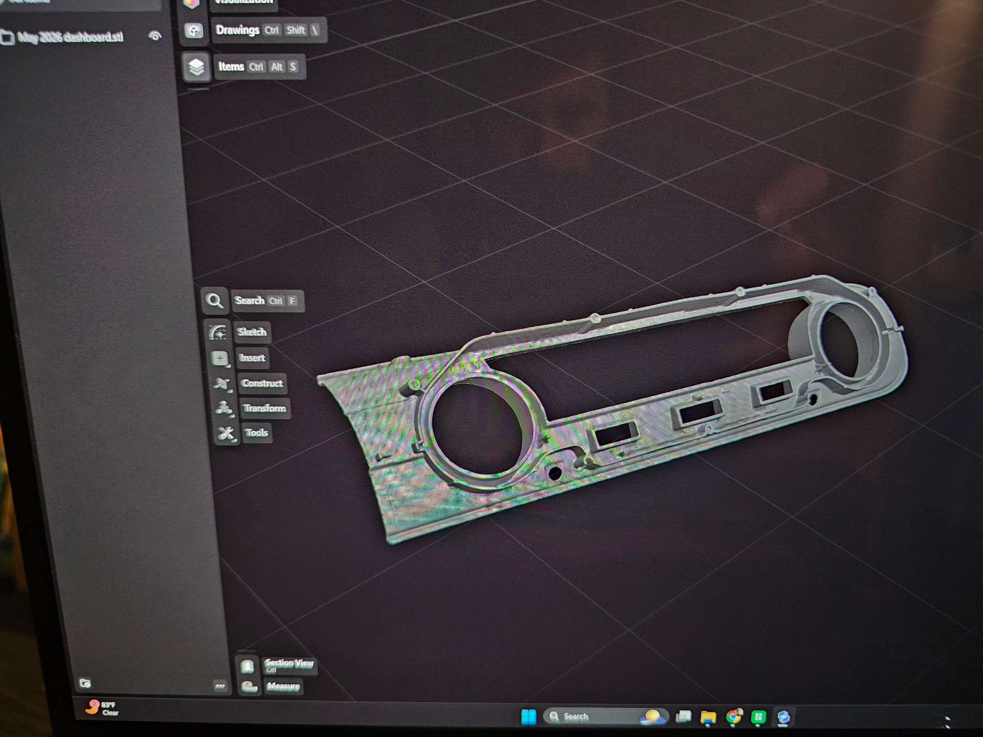Refined 3D model view of the 1964 Ford Deluxe Dash