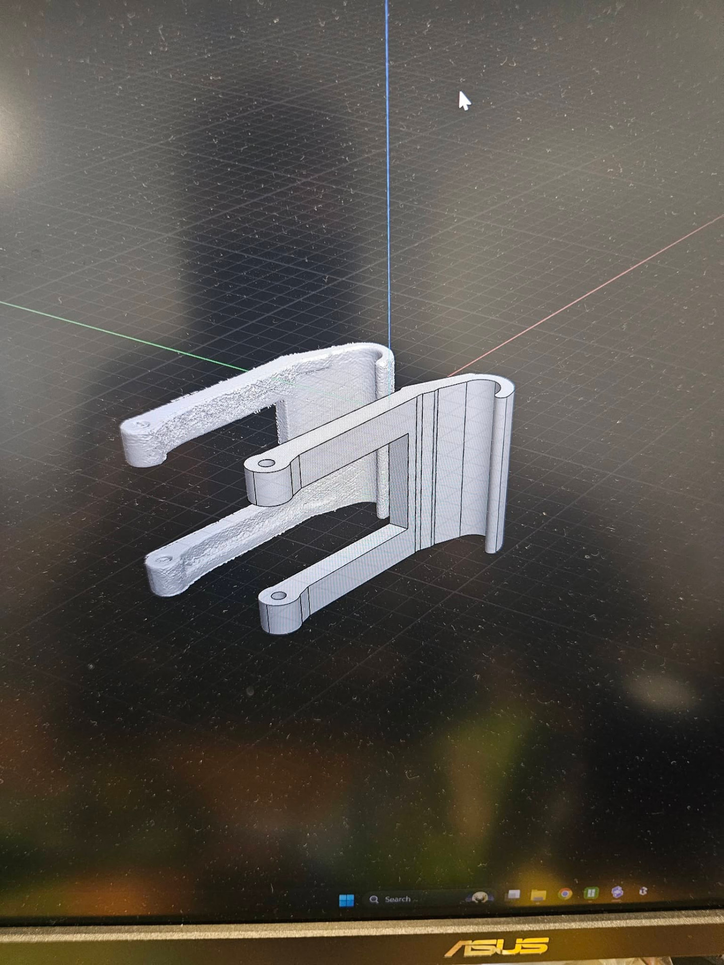CAD model of the reinforced Lovesac recliner latch replacement
