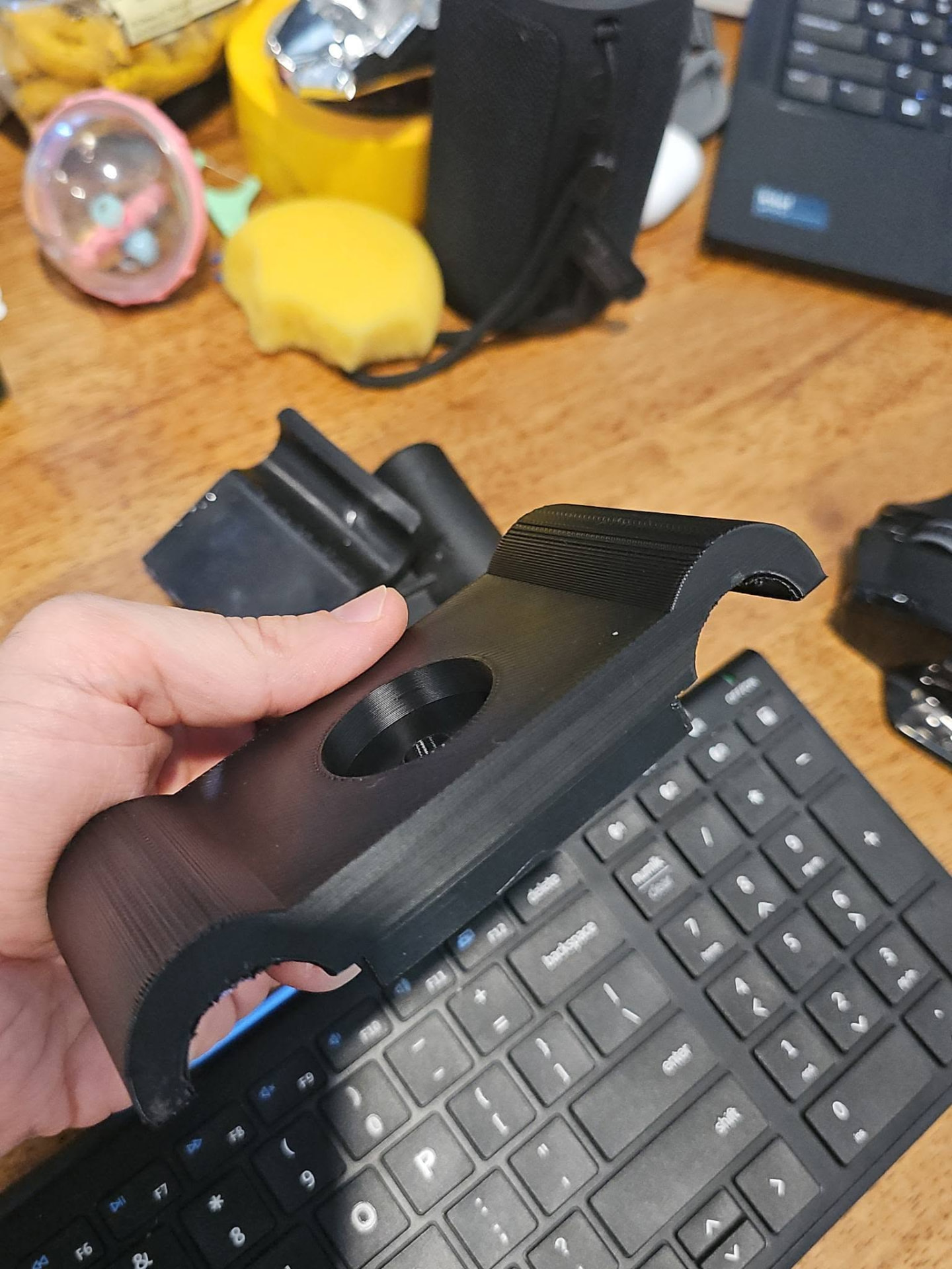 3D-printed upgraded TopMate ES35 backrest bracket in PETG with TPU mix